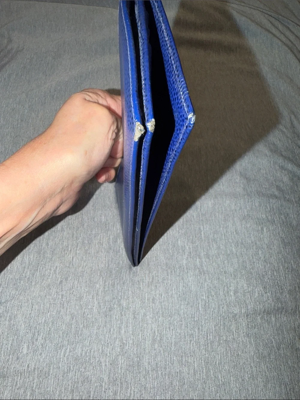 Givenchy Navy Blue Pebbled Leather Continental Wallet Clutch